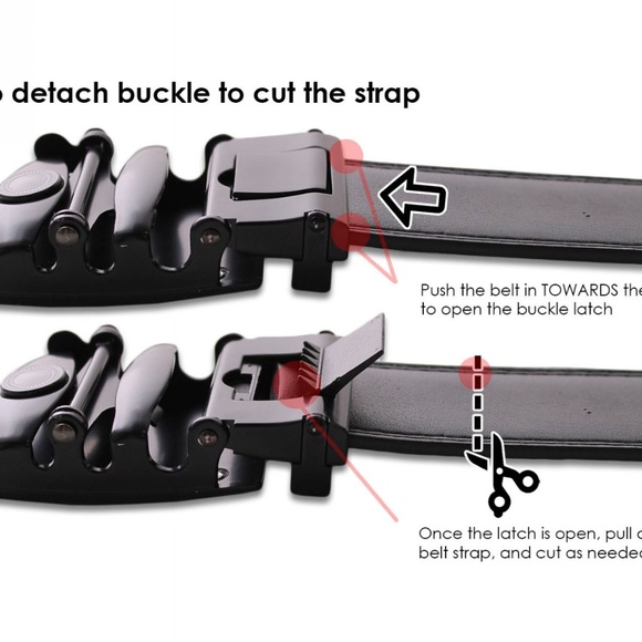 Men's Belts Track Buckle Genuine Leather Belt Blue - Picture 2 of 2